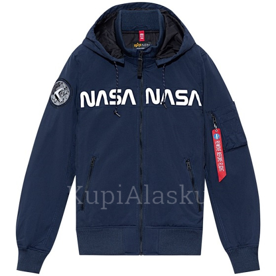 Куртка утеплённая MA-1 Hooded NASA R.Blue