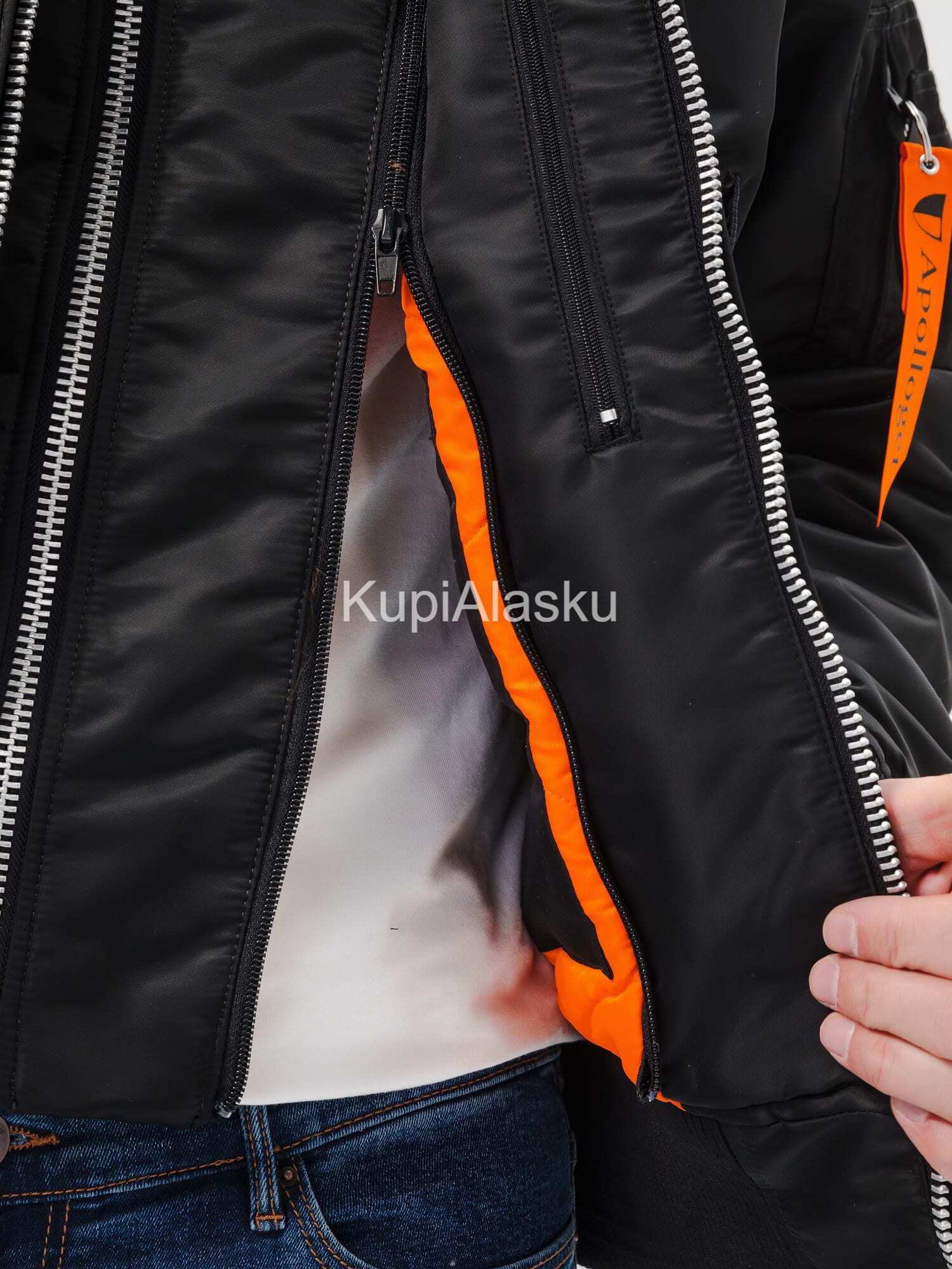 Куртка Apolloget AVIATOR Black/orange по доступной цене в Москве |  kupialasku.ru