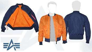 Куртка Alpha Industries утеплённая MA-1 Slim Fit  R.Blue