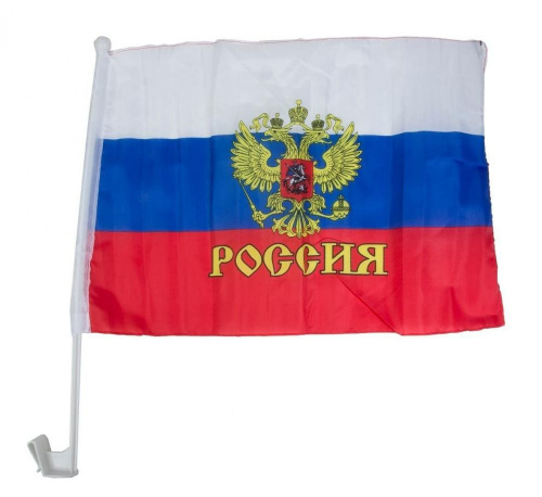 Автофлаг Россия с гербом